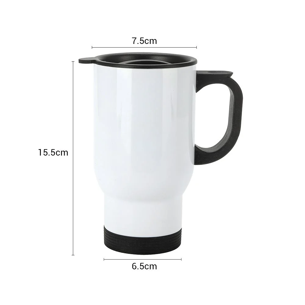 Kubek podróżny 400 ml ze stali nierdzewnej – biały, termiczny — zdjęcie 2