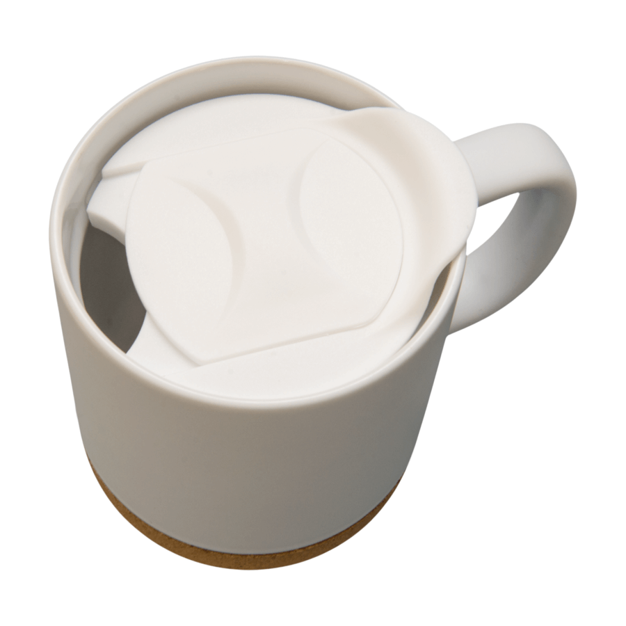 Kubek 330 ml z białym korkowym spodem – porcelanowy, kolorowy — zdjęcie 3