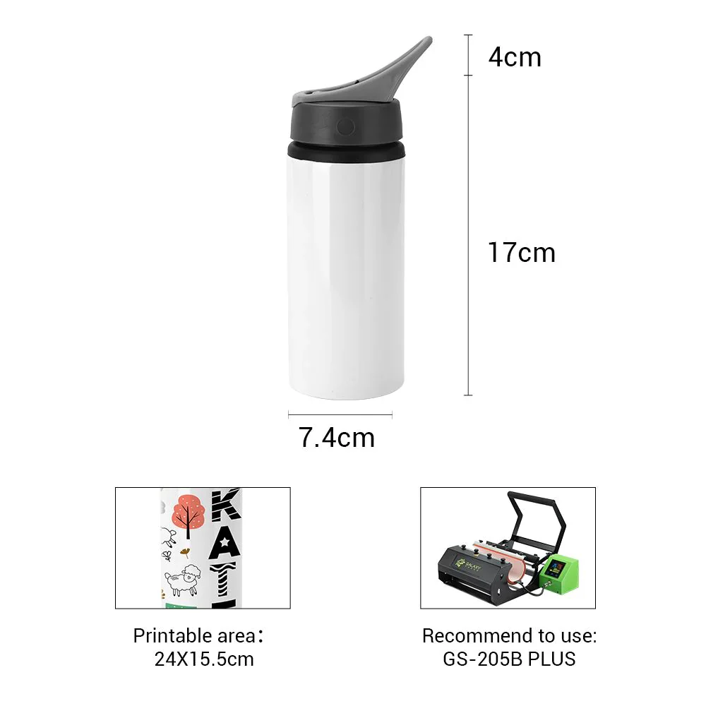 Aluminiowa butelka z karabińczykiem 600 ml – biała — zdjęcie 3