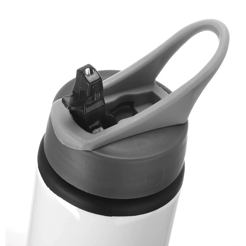 Aluminiowa butelka z karabińczykiem 600 ml – biała — zdjęcie 2