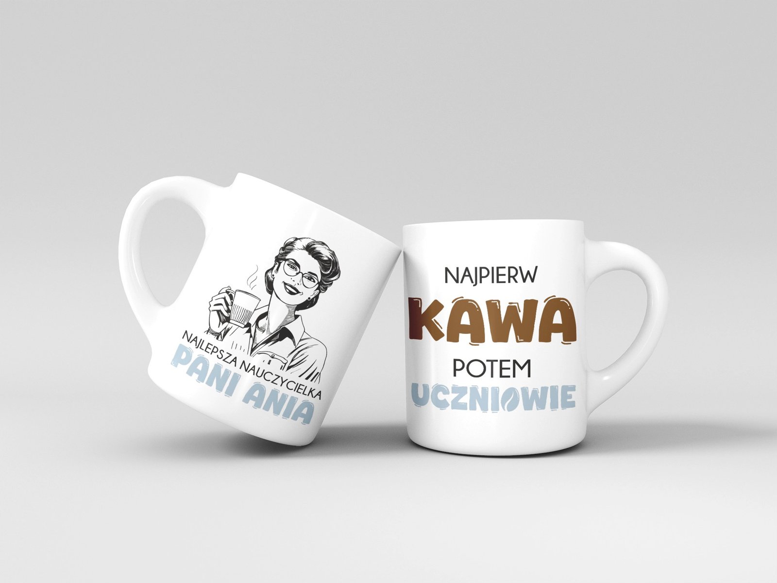 Personalizowany kubek z grafiką „Najpierw kawa potem uczniowie"