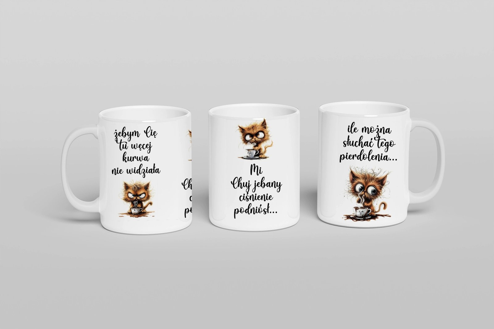 Personalizowany kubek z grafiką „Mi chuj jebany cisnienie podniosl"