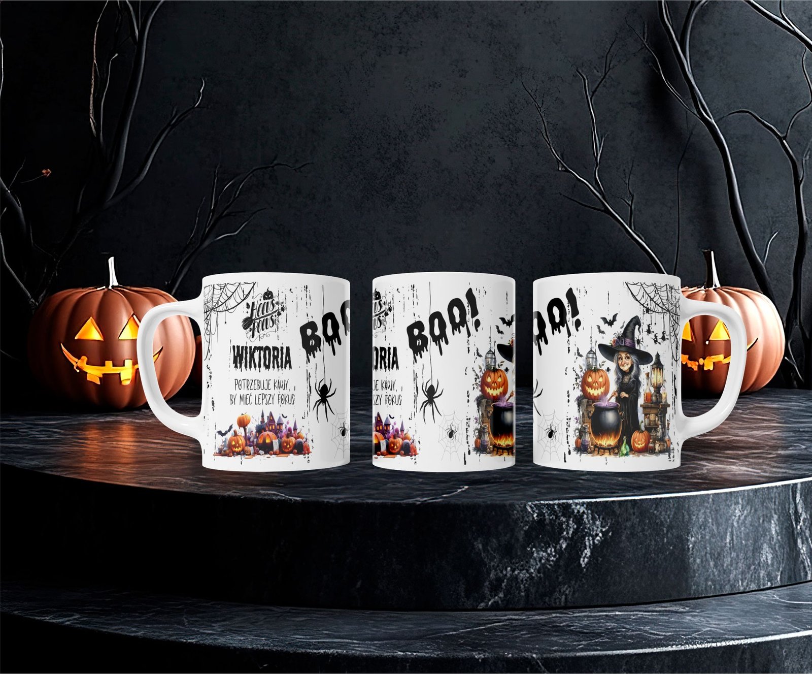 Kubek Personalizowany Ceramiczny „Hocus Pokus” z Imieniem Wiktoria — zdjęcie 2