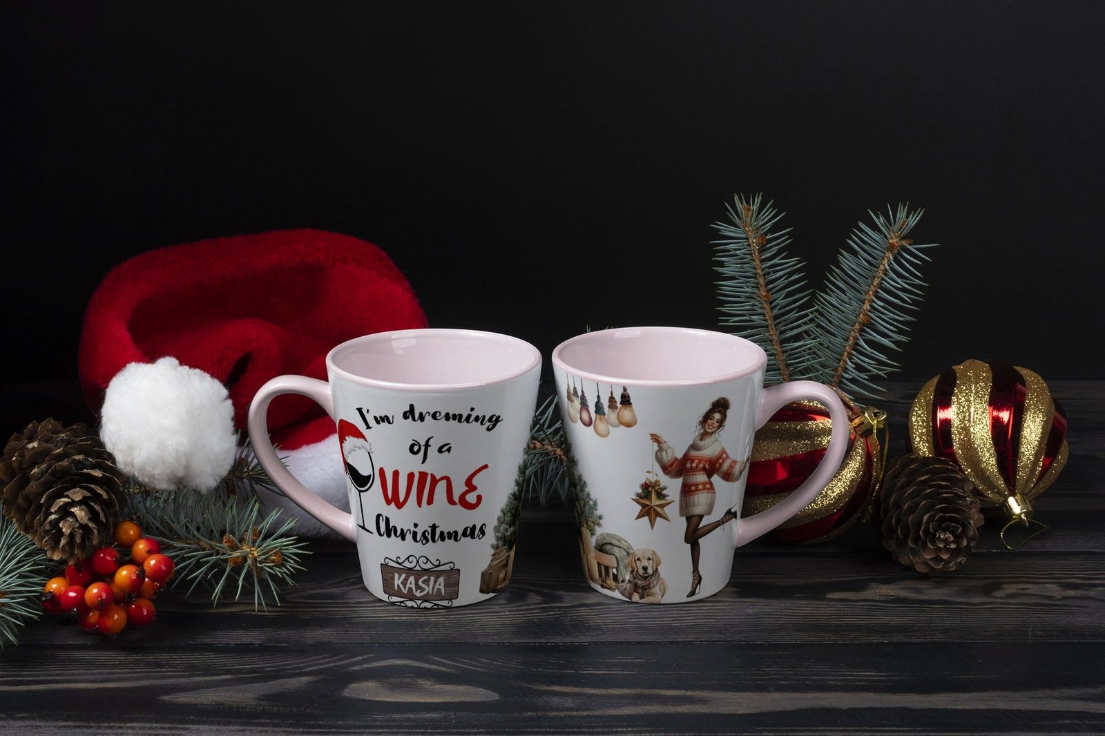 Personalizowany Kubek - Wine Christmas