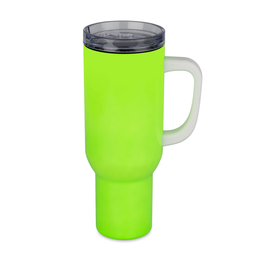 Kubek stalowy Trek 1200 ml z uchwytem i słomką - zielony