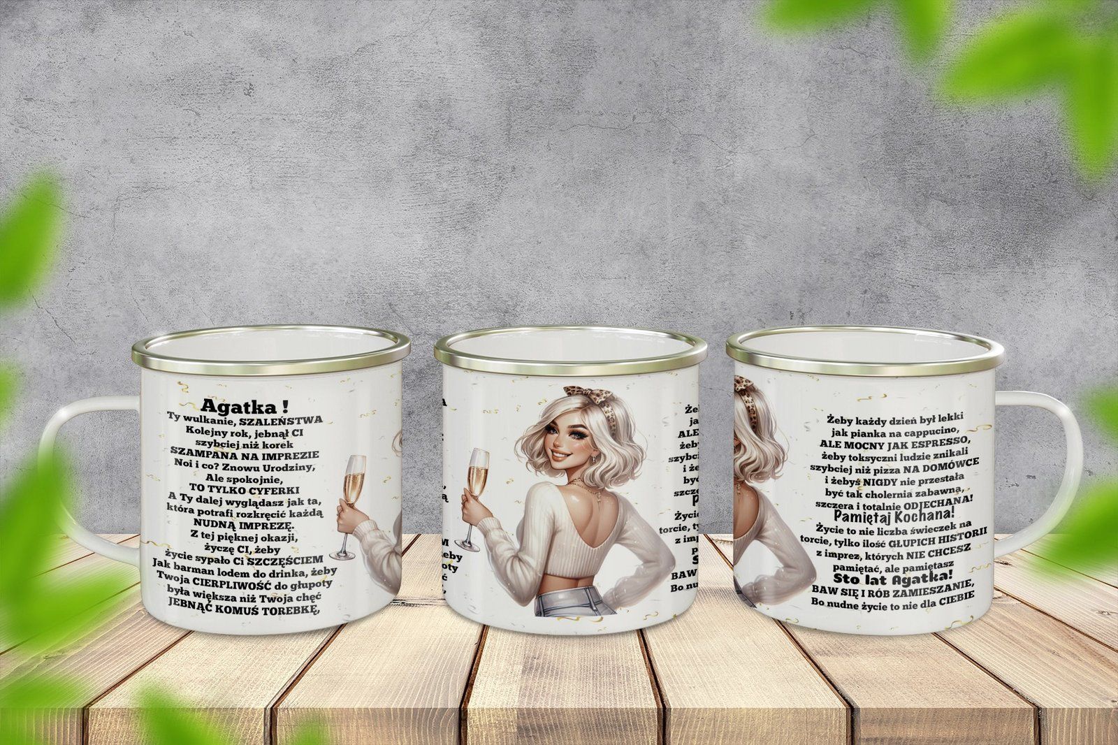 Personalizowany kubek z grafiką „Agatko wulkanie szalenstwa"