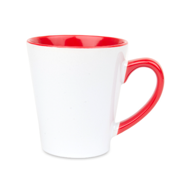 Kubek Ceramiczny Latte 300 ml - biało-czerwony