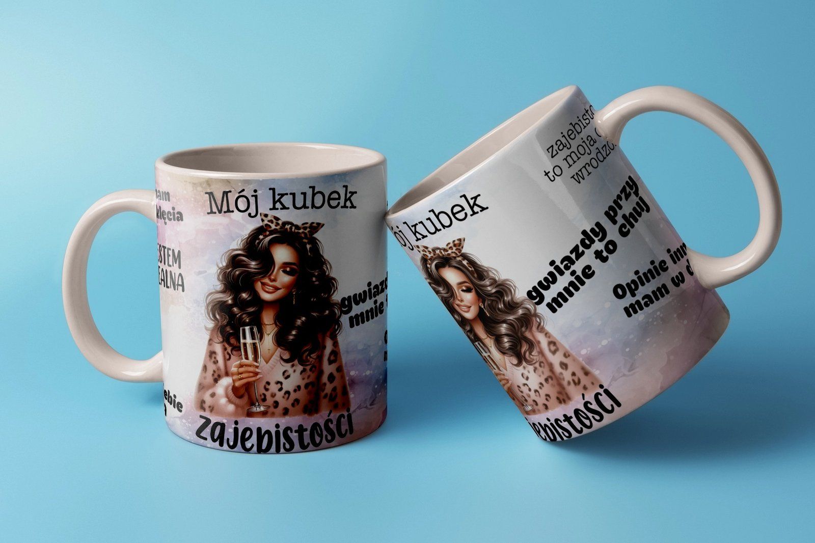 Personalizowany kubek z grafiką „Moj kubek zajebistosci"