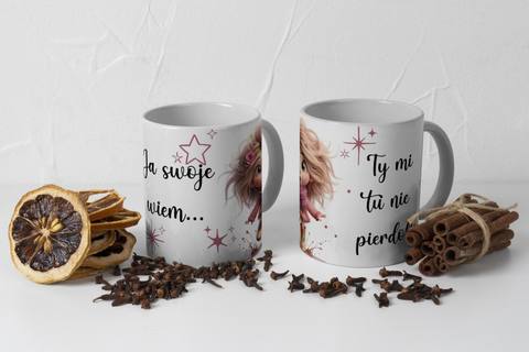 Personalizowany kubek z grafiką „Ja Swoje wiem"