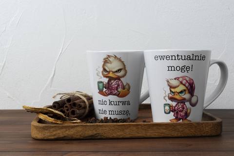 Personalizowany kubek z grafiką „Nic Kurwa nie musze"