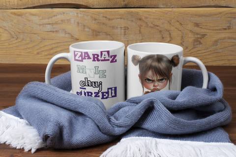 Personalizowany kubek z grafiką „Zaraz Mnie huj szczeli"