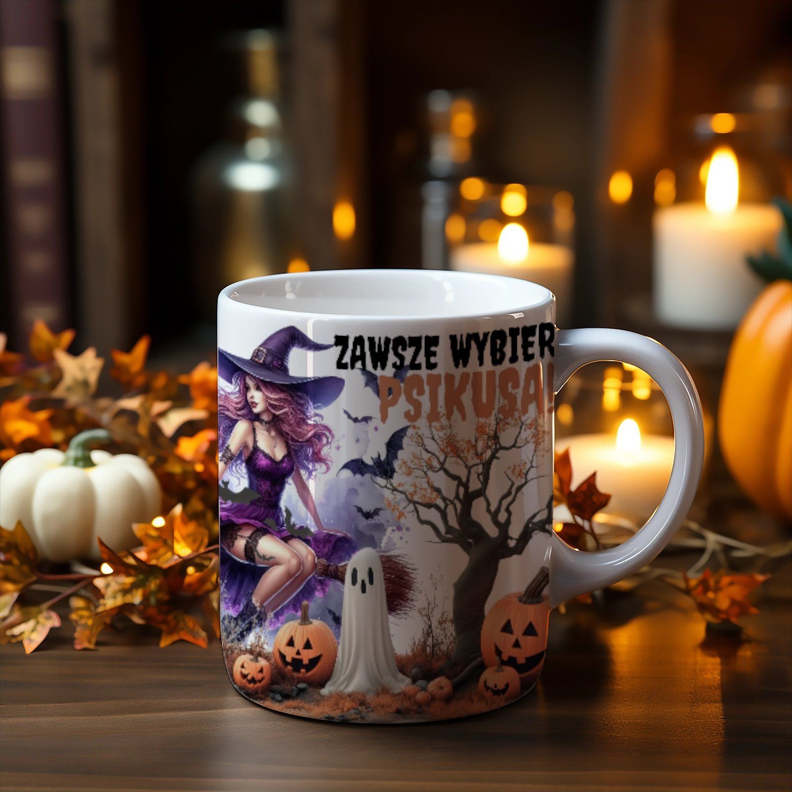 Personalizowany kubek „Zawsze wybieraj psikusa”  kubek na Halloween