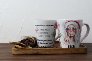 Personalizowany ceramiczny kubek ze świątecznym napisem „Kochany Święty Mikołaju”